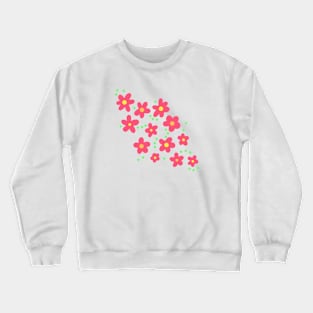 Whimsical Salmon Flowers Crewneck Sweatshirt